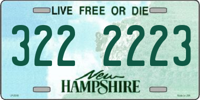 NH license plate 3222223
