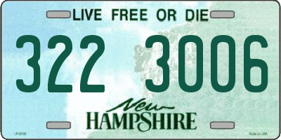 NH license plate 3223006