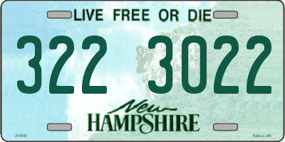 NH license plate 3223022