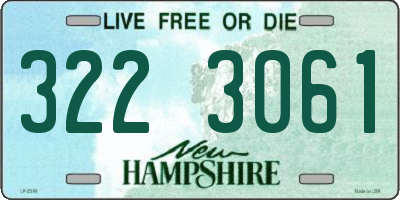 NH license plate 3223061