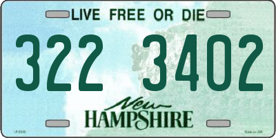 NH license plate 3223402