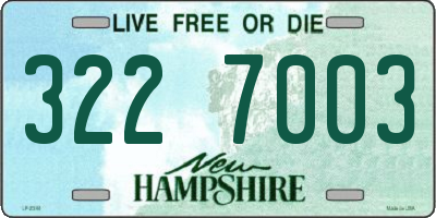 NH license plate 3227003