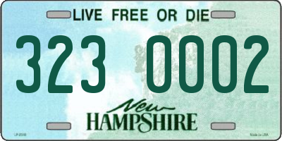 NH license plate 3230002