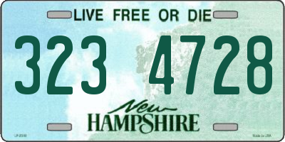 NH license plate 3234728