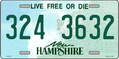 NH license plate 3243632