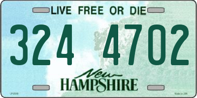 NH license plate 3244702