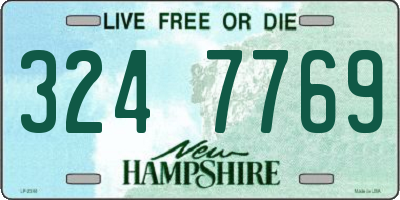 NH license plate 3247769