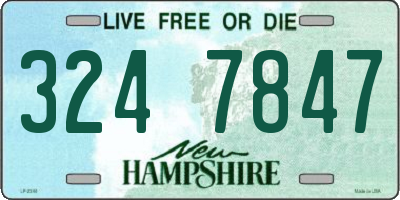 NH license plate 3247847