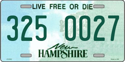 NH license plate 3250027