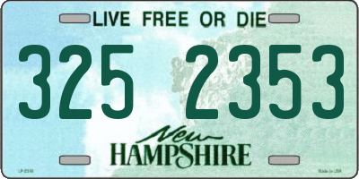 NH license plate 3252353