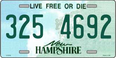 NH license plate 3254692
