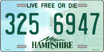 NH license plate 3256947