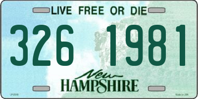 NH license plate 3261981