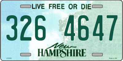 NH license plate 3264647