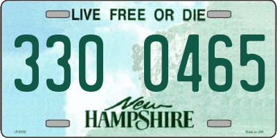 NH license plate 3300465