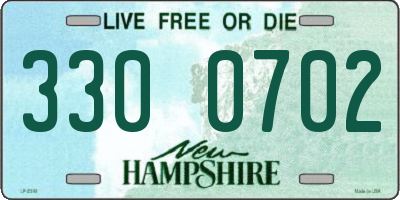NH license plate 3300702