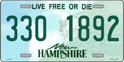 NH license plate 3301892