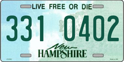 NH license plate 3310402