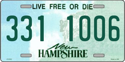 NH license plate 3311006