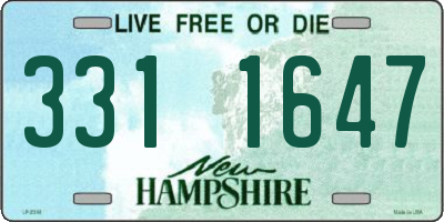 NH license plate 3311647