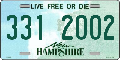 NH license plate 3312002