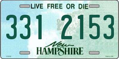 NH license plate 3312153