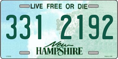 NH license plate 3312192
