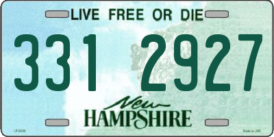 NH license plate 3312927