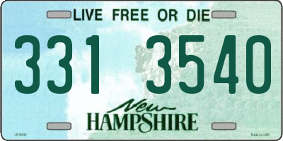 NH license plate 3313540