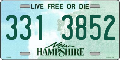 NH license plate 3313852