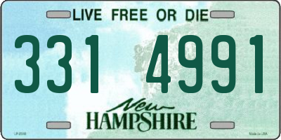 NH license plate 3314991