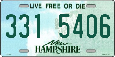 NH license plate 3315406