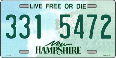 NH license plate 3315472
