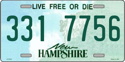 NH license plate 3317756
