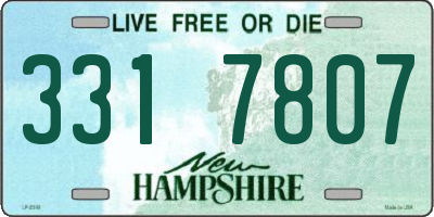 NH license plate 3317807