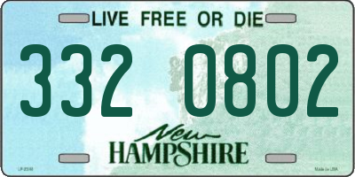NH license plate 3320802