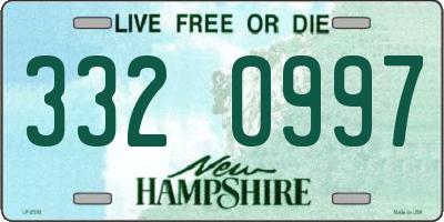 NH license plate 3320997