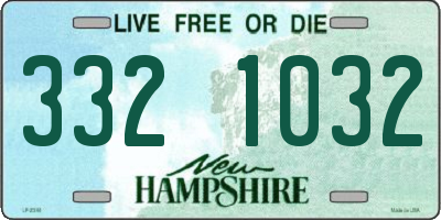 NH license plate 3321032