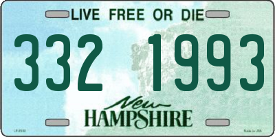 NH license plate 3321993