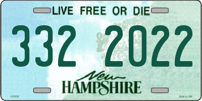 NH license plate 3322022