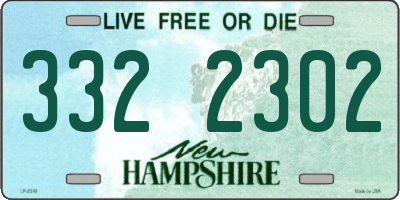 NH license plate 3322302
