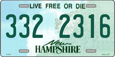 NH license plate 3322316