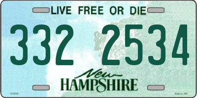 NH license plate 3322534