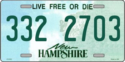 NH license plate 3322703