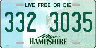 NH license plate 3323035