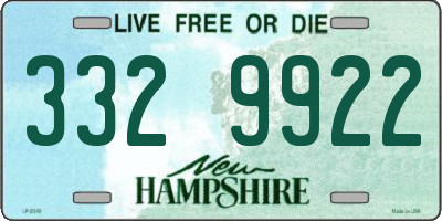 NH license plate 3329922