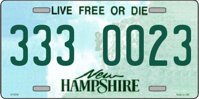 NH license plate 3330023