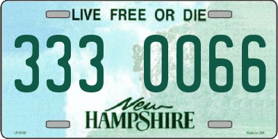 NH license plate 3330066