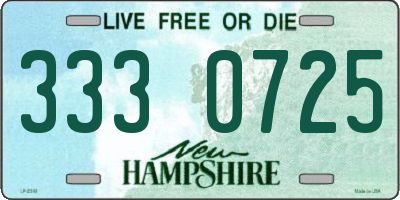 NH license plate 3330725