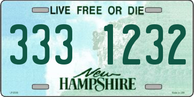 NH license plate 3331232